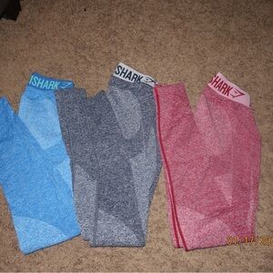 Gymshark Leggings Trio in Blue, Gray, and Pink size xs but they can fit small